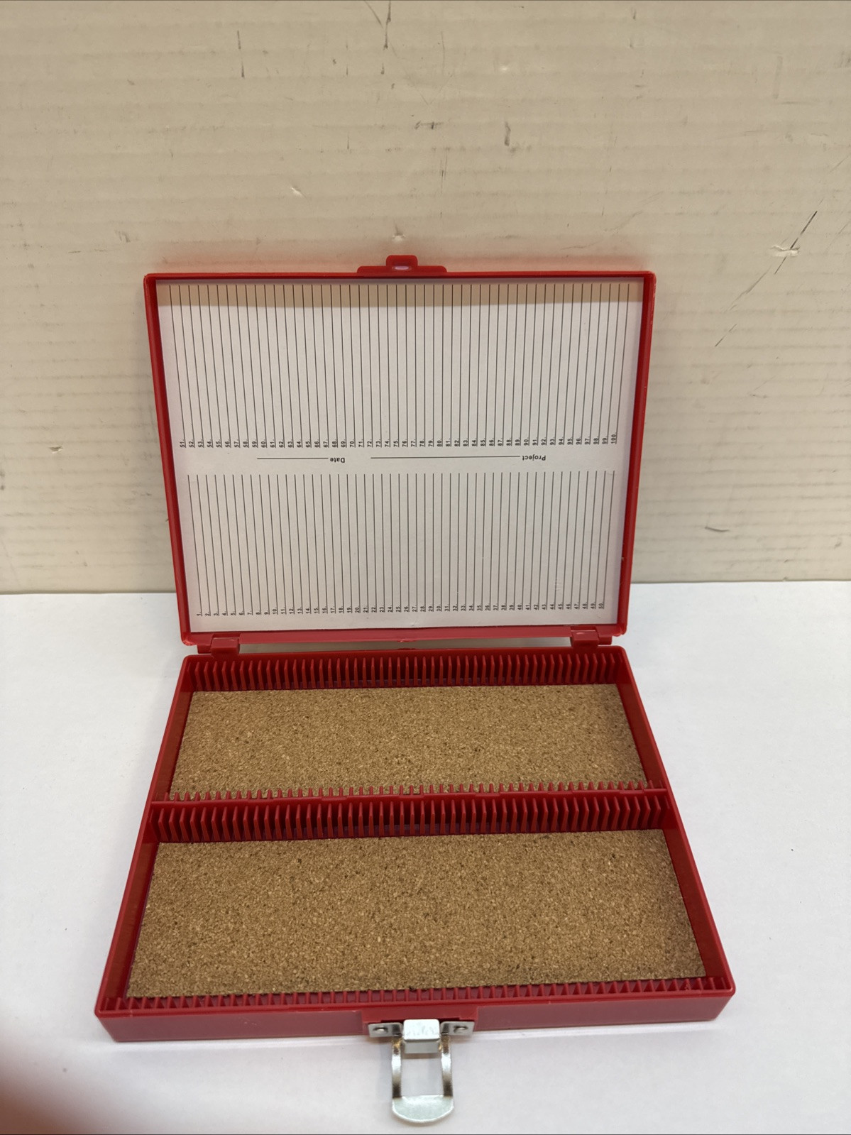 Premiere Red Storage Box Case 8-1/4" x 6-1/2" Container w Project Date Tracker
