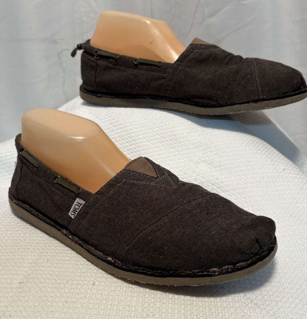 TOMS Men’s Size 11 Slip On Shoes Comfort Casual Brown Beach Summer Style