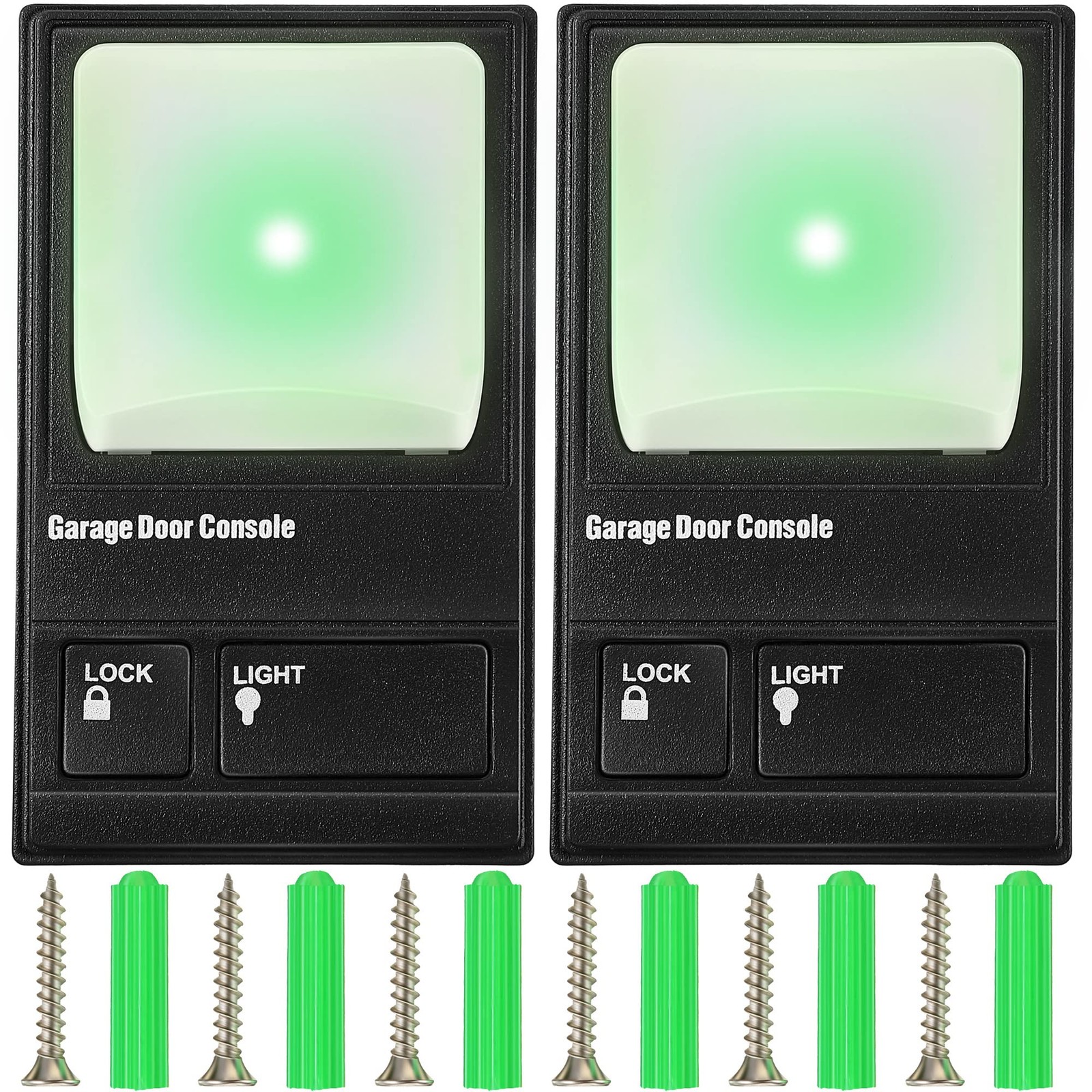 Garage 2 Pcs Door Opener Button Multi Function Control Replacement Wall Panel Ke