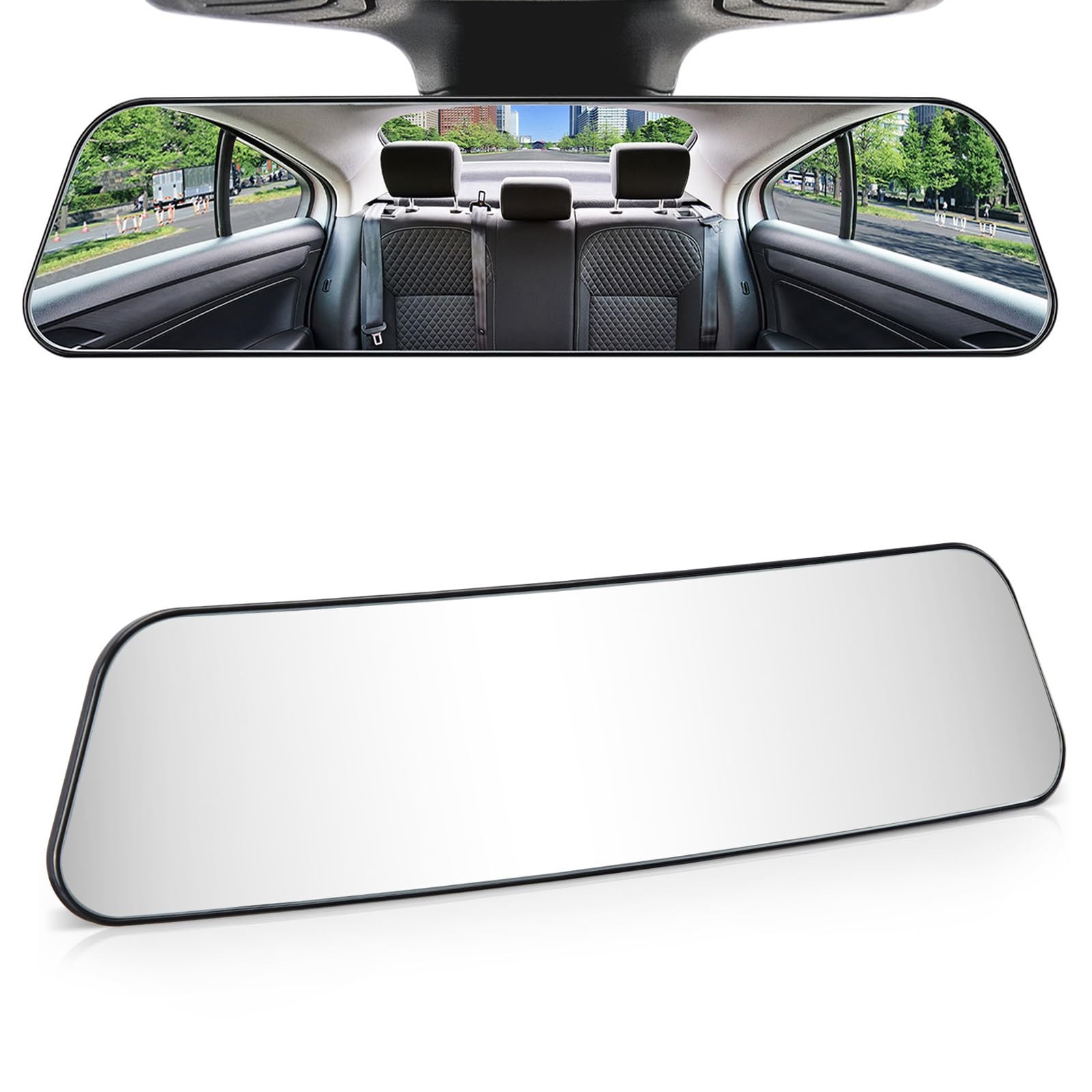 JOYTUTUS Rearview Mirror, 12 Inch Panoramic Convex, Clear 1 PCS