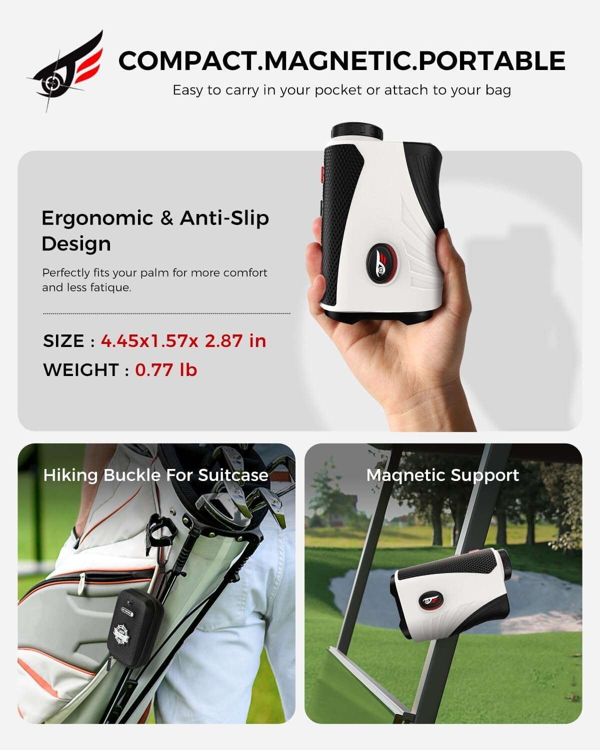 Precision Golf Laser Rangefinder with Slope - 1200 Yards & 7X Magnification