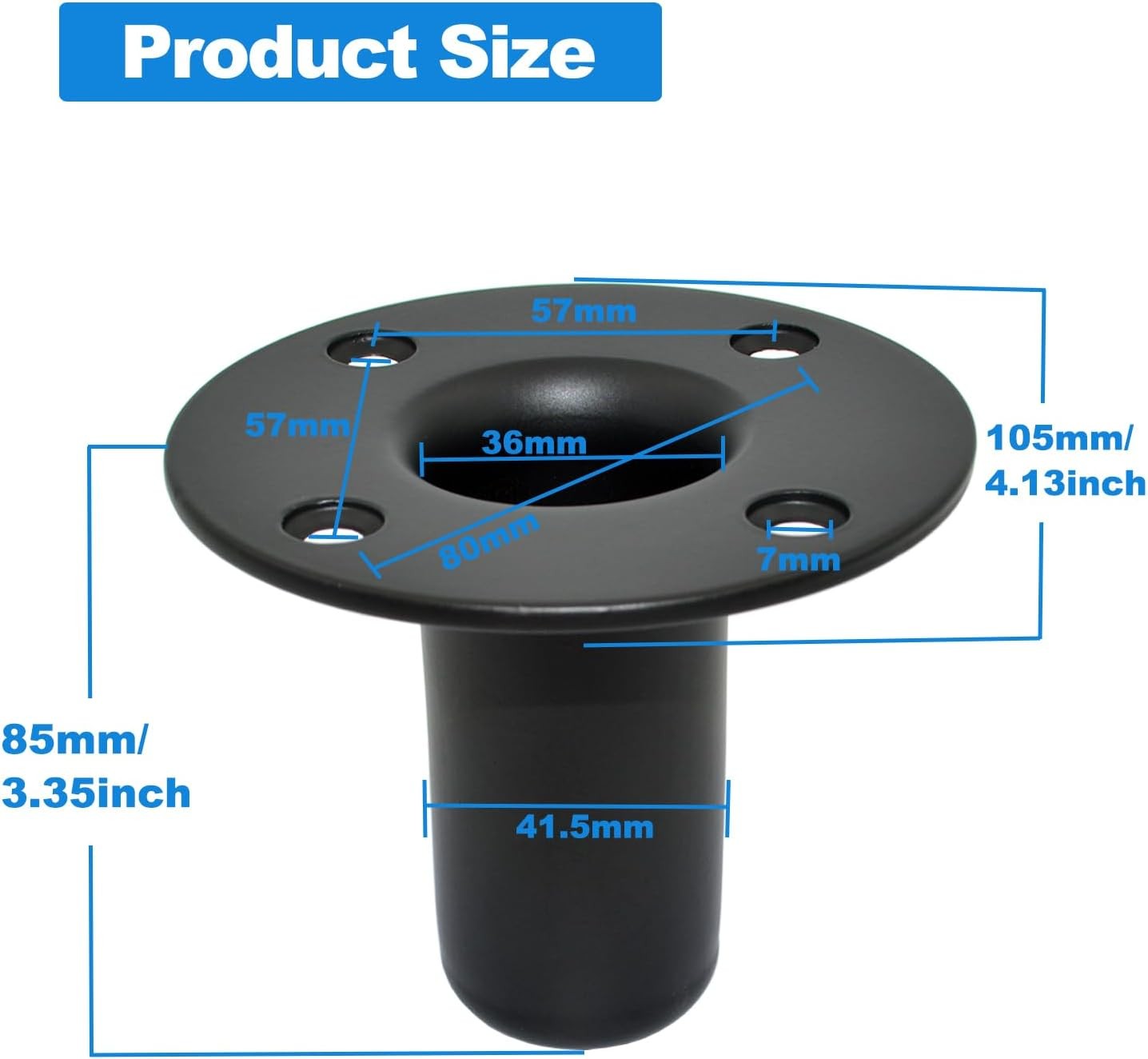 Black Speaker Pole Mount Bracket Heavy Duty Iron 2 Pack for PA DJ Karaoke