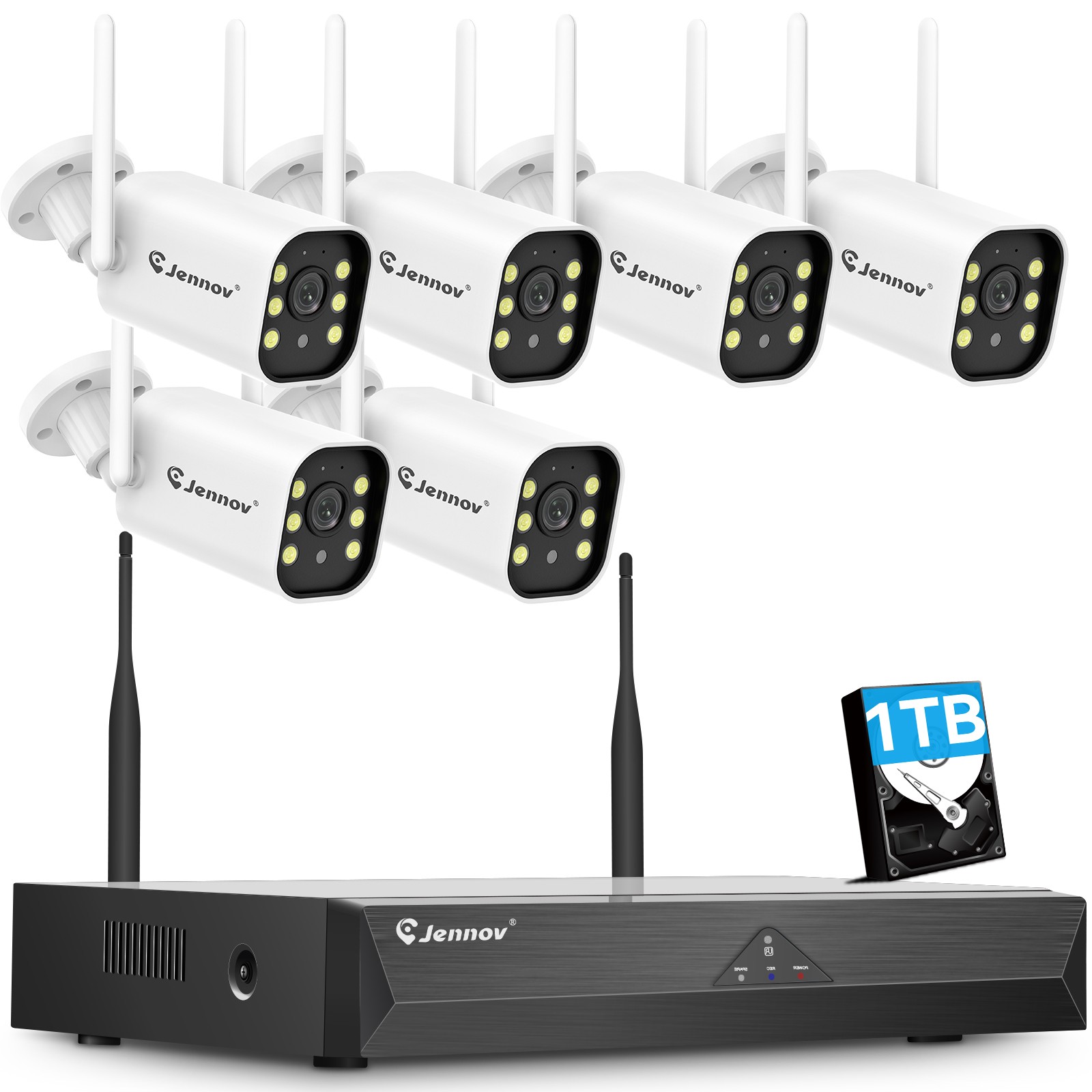 Wireless WIFI Outdoor 5MP CCTV Security Camera System 10CH 1TB NVR Home Audio