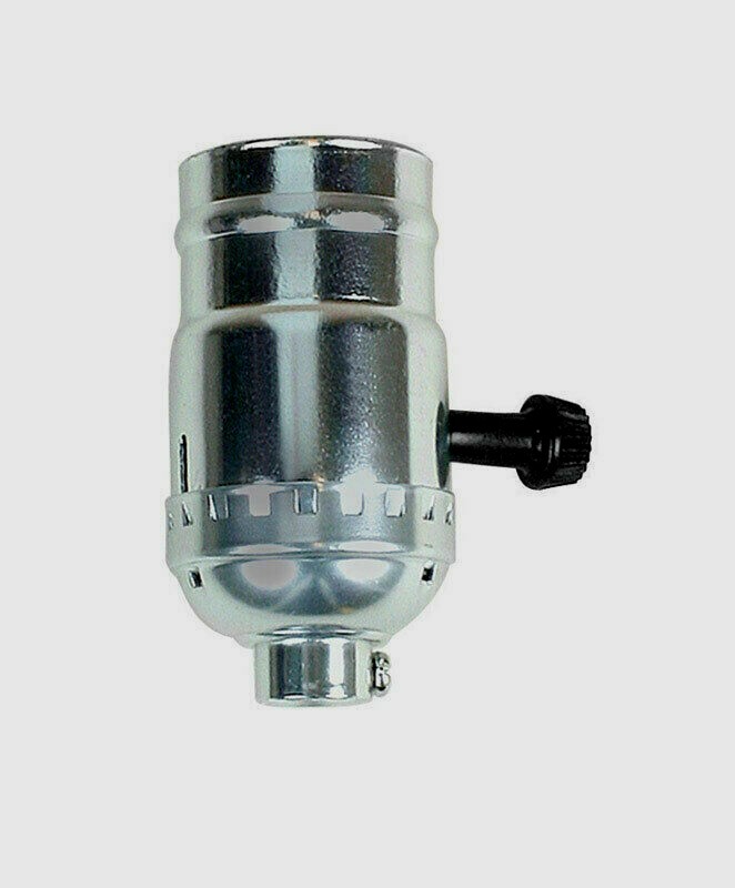 New!! JANDORF Nickel Metal TURN KNOB SOCKET Medium Base 250 Watt 250 Volt 60402