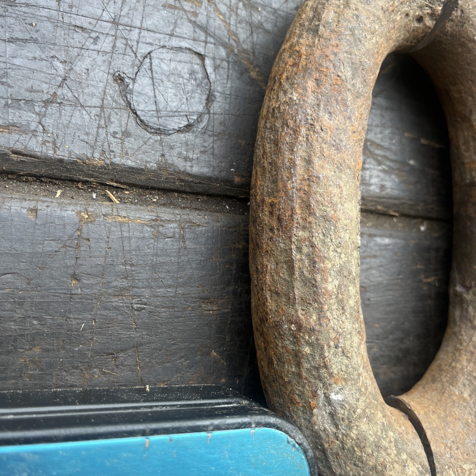 1 Single Link Vintage Wrought Iron Anchor Chain Blacksmith Knife Maker