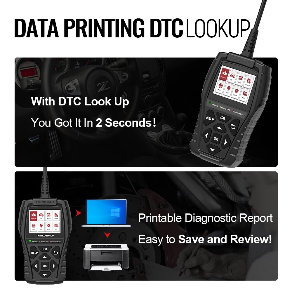 2024 THINKOBD 500 OBDII Code Reader EOBD Car Check Engine Fault Diagnostic Tool