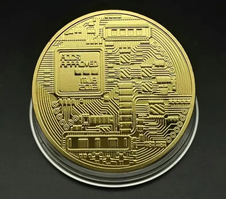 Bitcoin Commemorative Metal Gold Coin