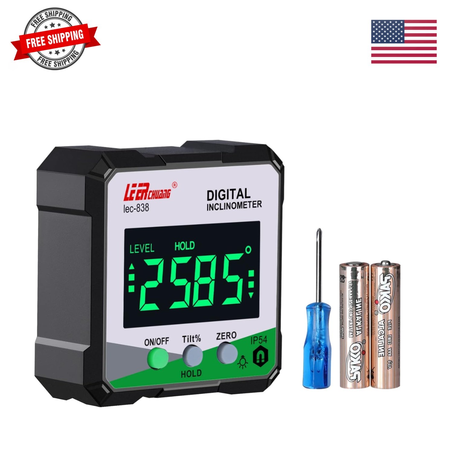 Digital Angle Finder, LEERCHUANG Inclinometer Angle Measuring Tool with Magne...