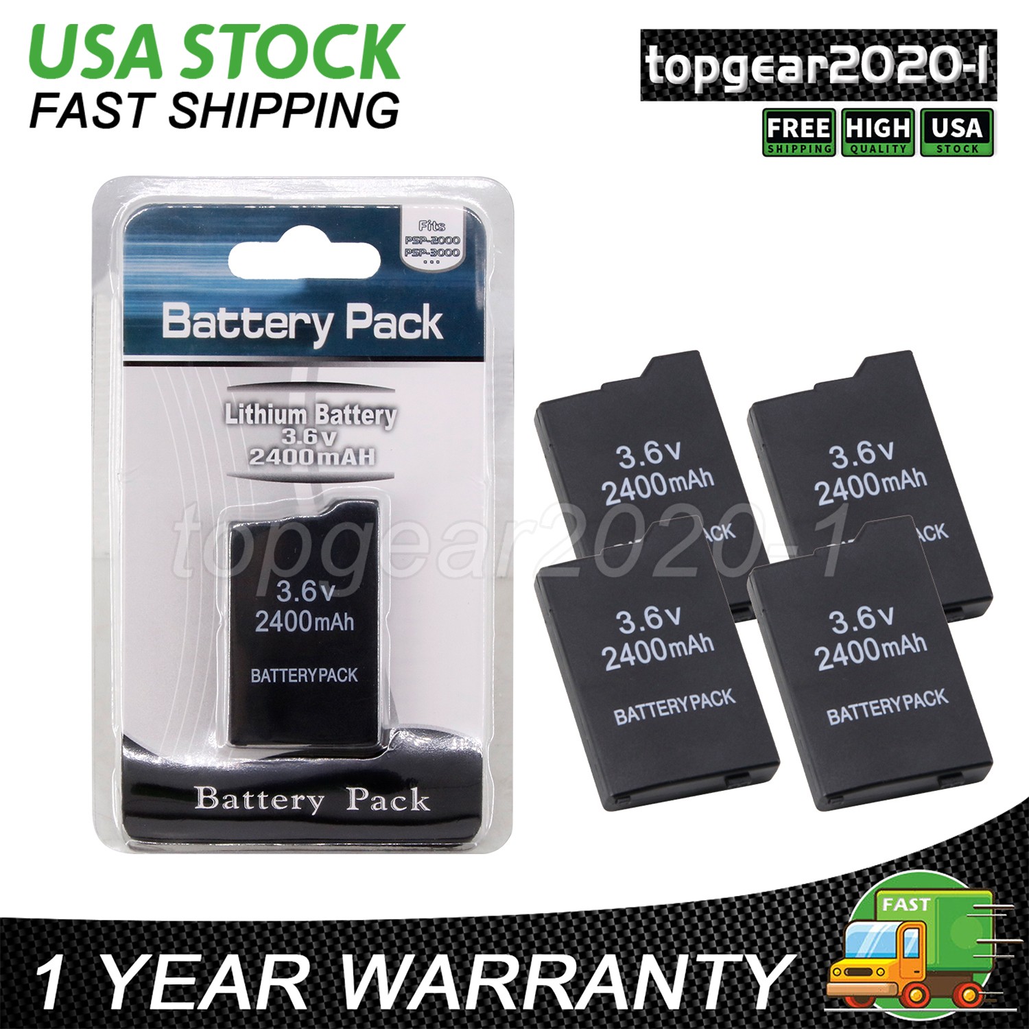1-4x Rechargeable Battery for Sony PSP-2000 PSP-2001 PSP-3000 Slim Lite PSP-S110