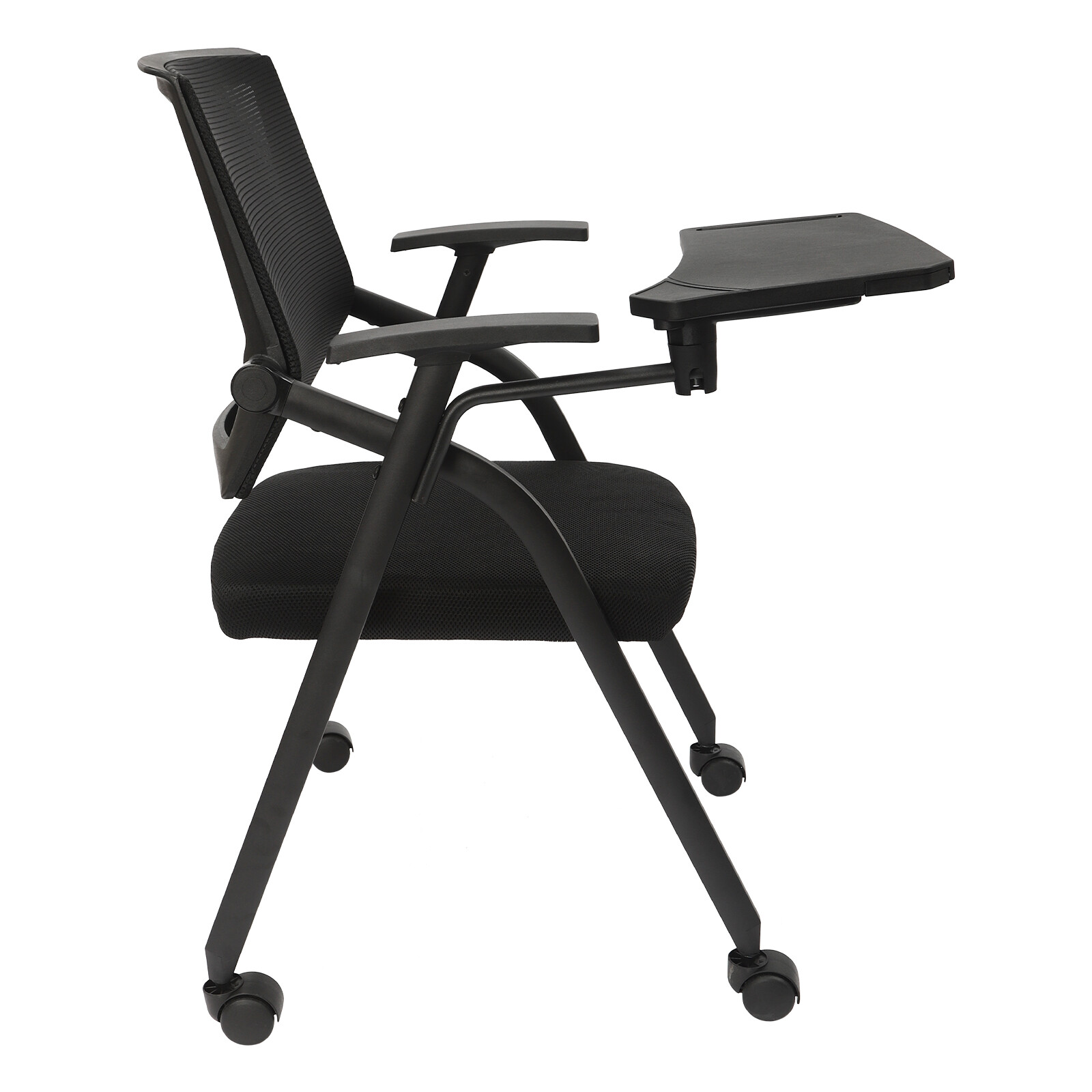 2x Waiting Room Chairs with Wheels Reception Chair Office Guest Chair w/ Desk