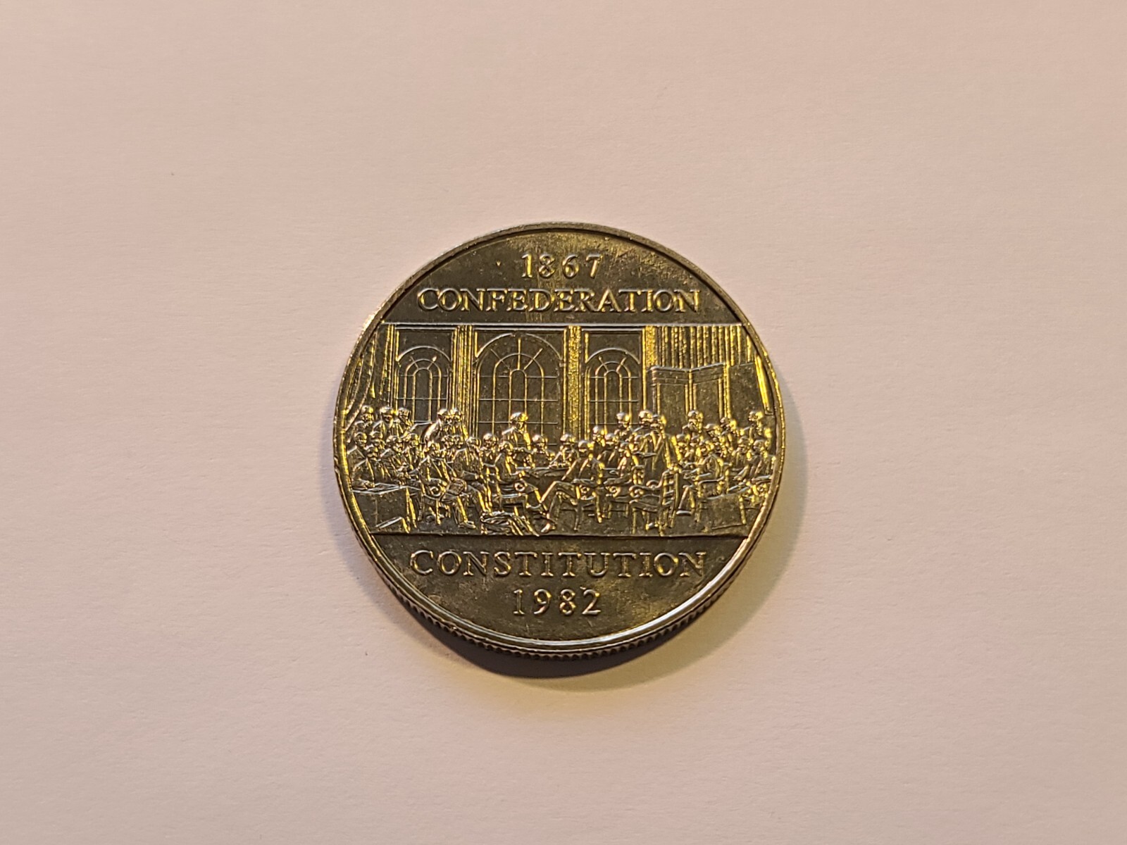 1982 Canada 1 Dollar Coin - Constitutional Acts of 1867 & 1982 - KM# 134