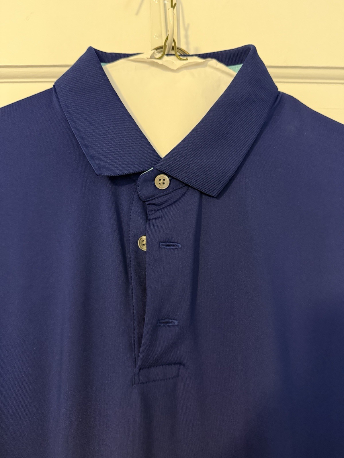 Greyson Golf Polo Large Blue and Sky Blue Collar Nice Simple