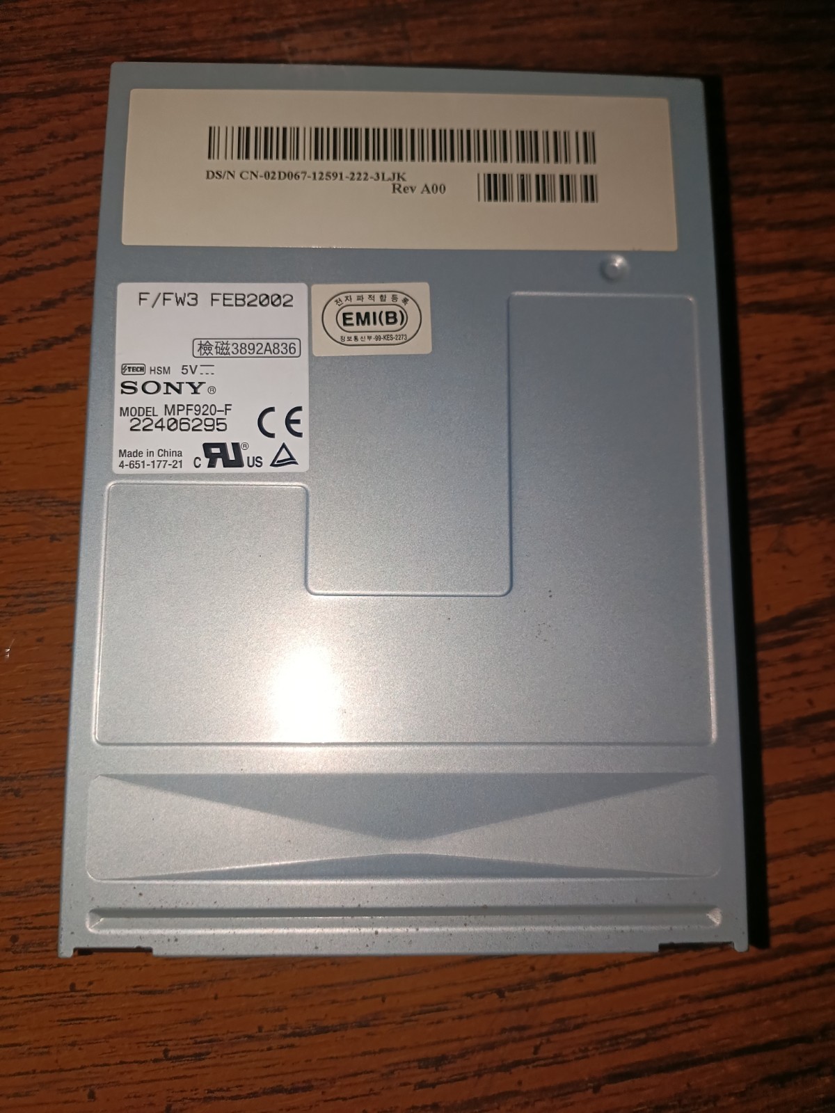 Sony MPF920-F Internal Floppy Disk Drive Tested Working (No Cables Included)