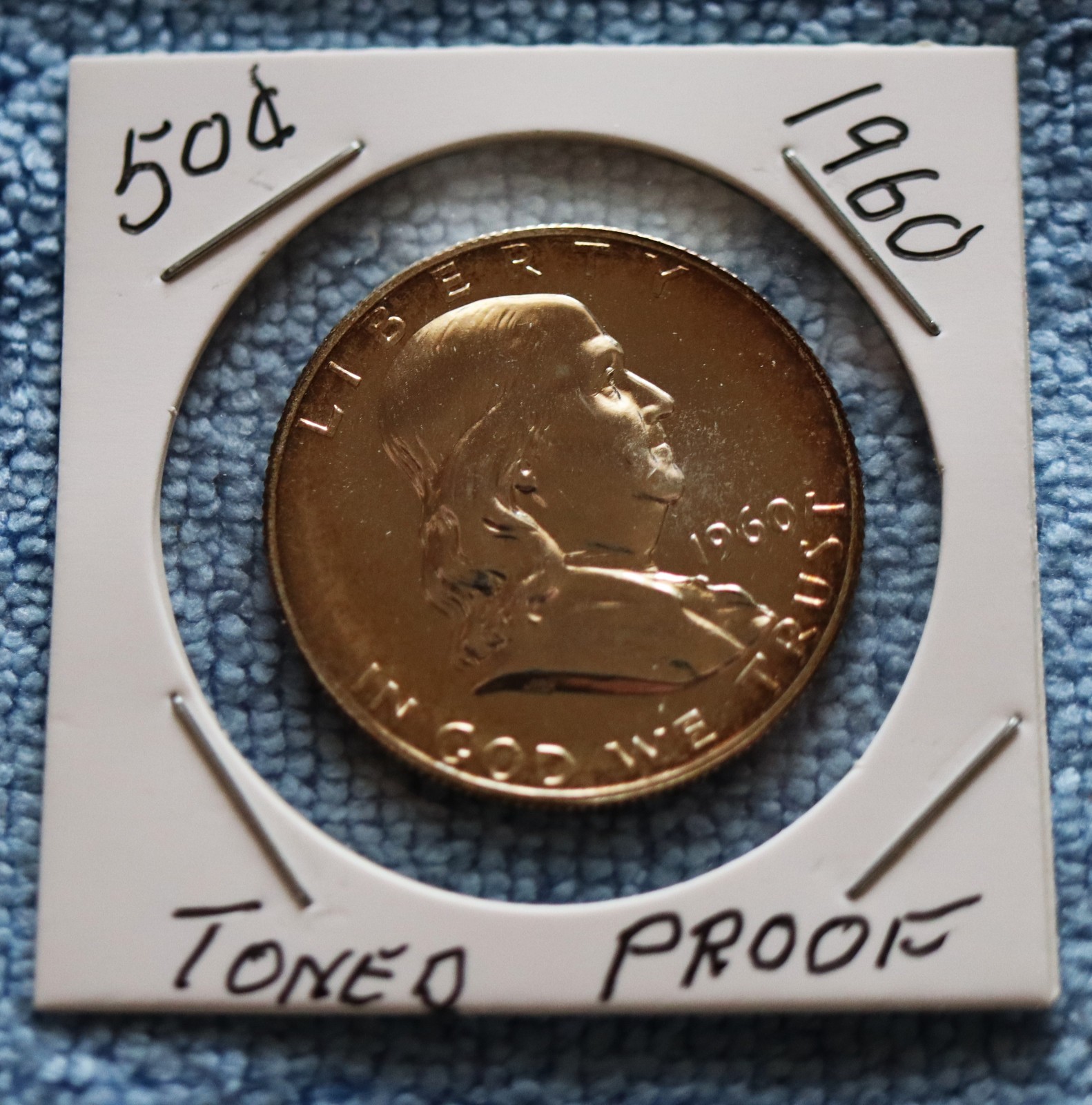1960 Proof Franklin Half Dollar 90% Proof Silver  Light Toning  BU