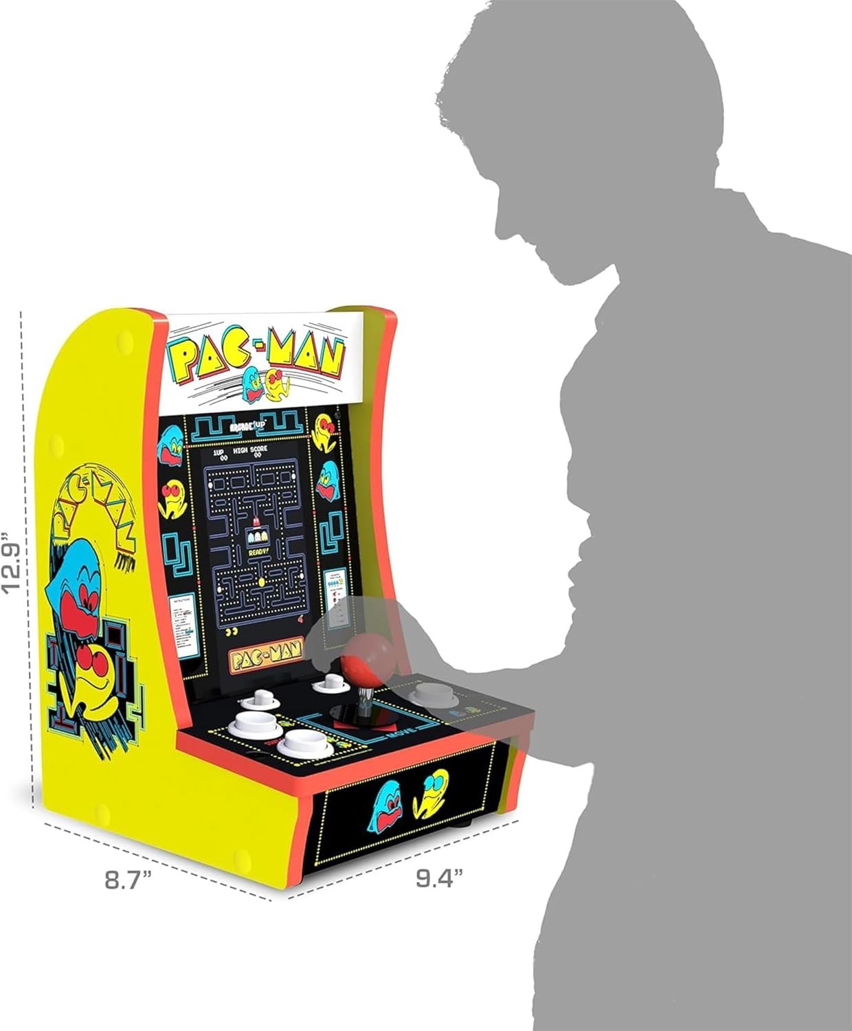 Arcade1Up PAC-MAN Countercade: Portable Mini Arcade with 3 Classics & 7" Screen