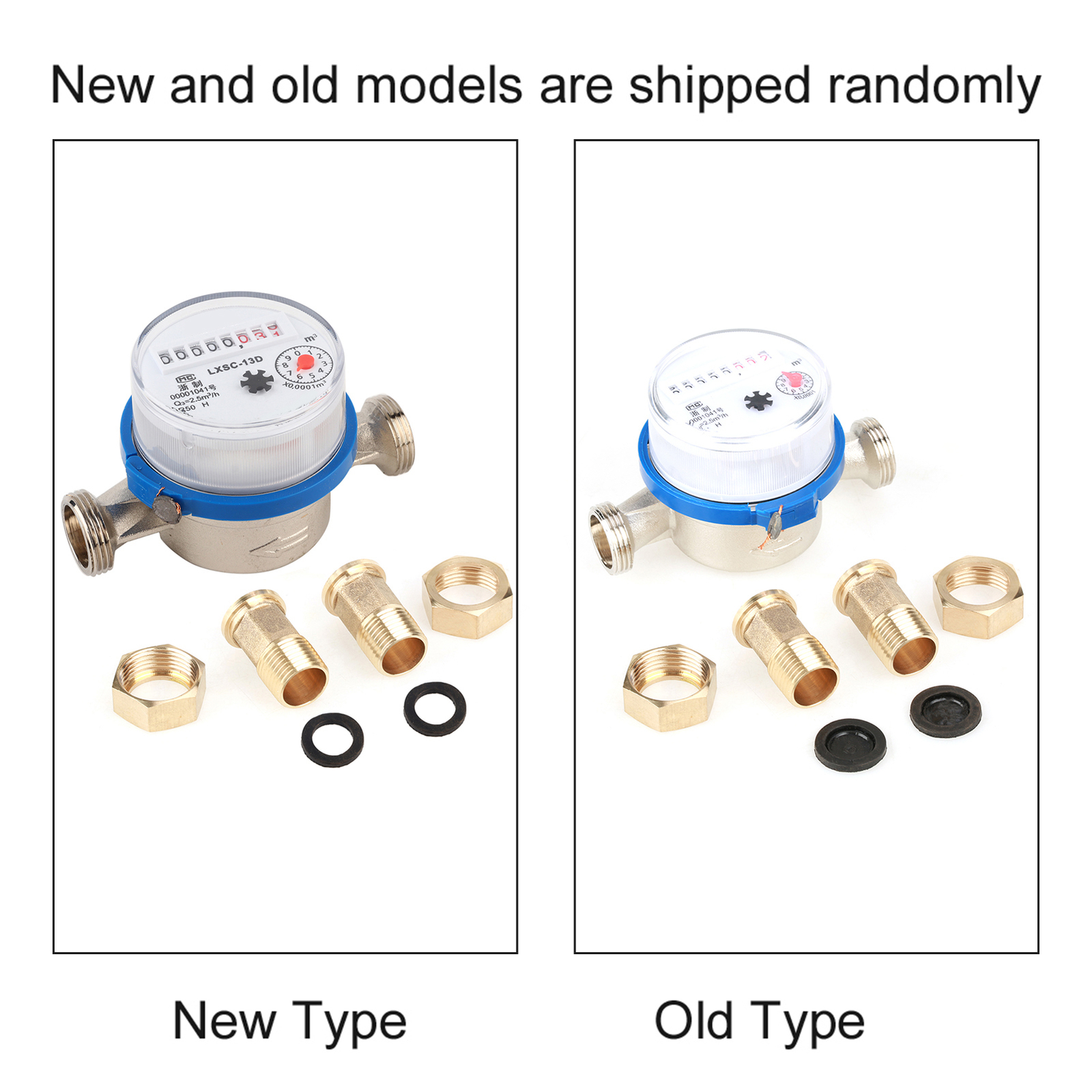 15mm 1/2" Plastic Cold Water Meter Single Water Dry Table Measuring Tools