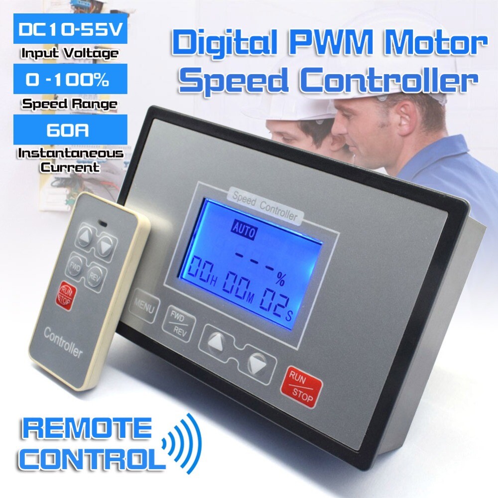 LCD Smart Display 60A DC PWM Motor Speed Controller Remote Control Adjustable