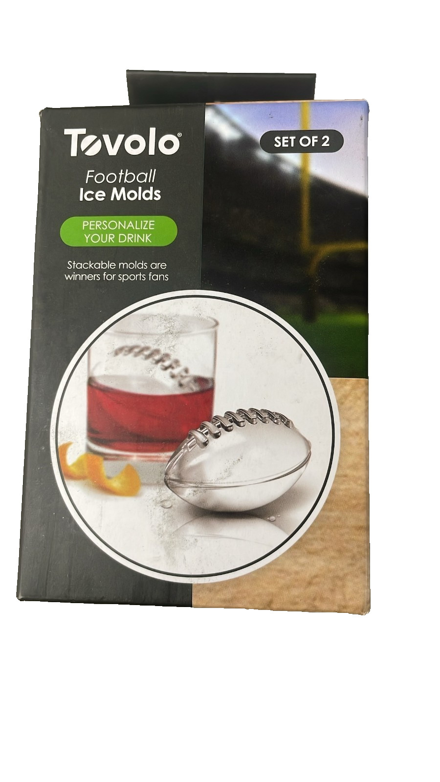Tovolo Football Ice Molds, Set of 2 Football-Shaped Ice Molds