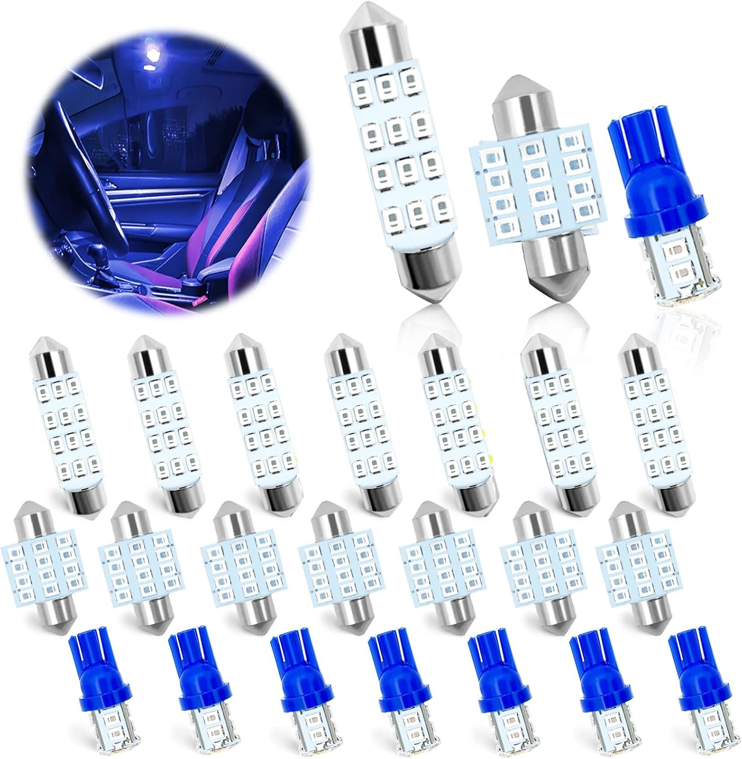 24PCS LED Interior Replacement Bulbs, Interior Car Lights, Dome Light LED Car Bu