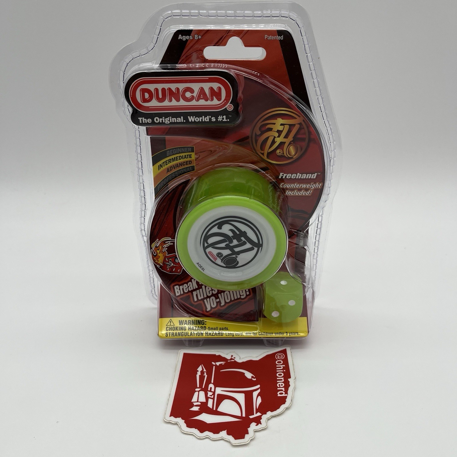 Duncan Freehand Zero Yo-Yo FHZ Green White Dice Counterweight New Sealed Yoyo