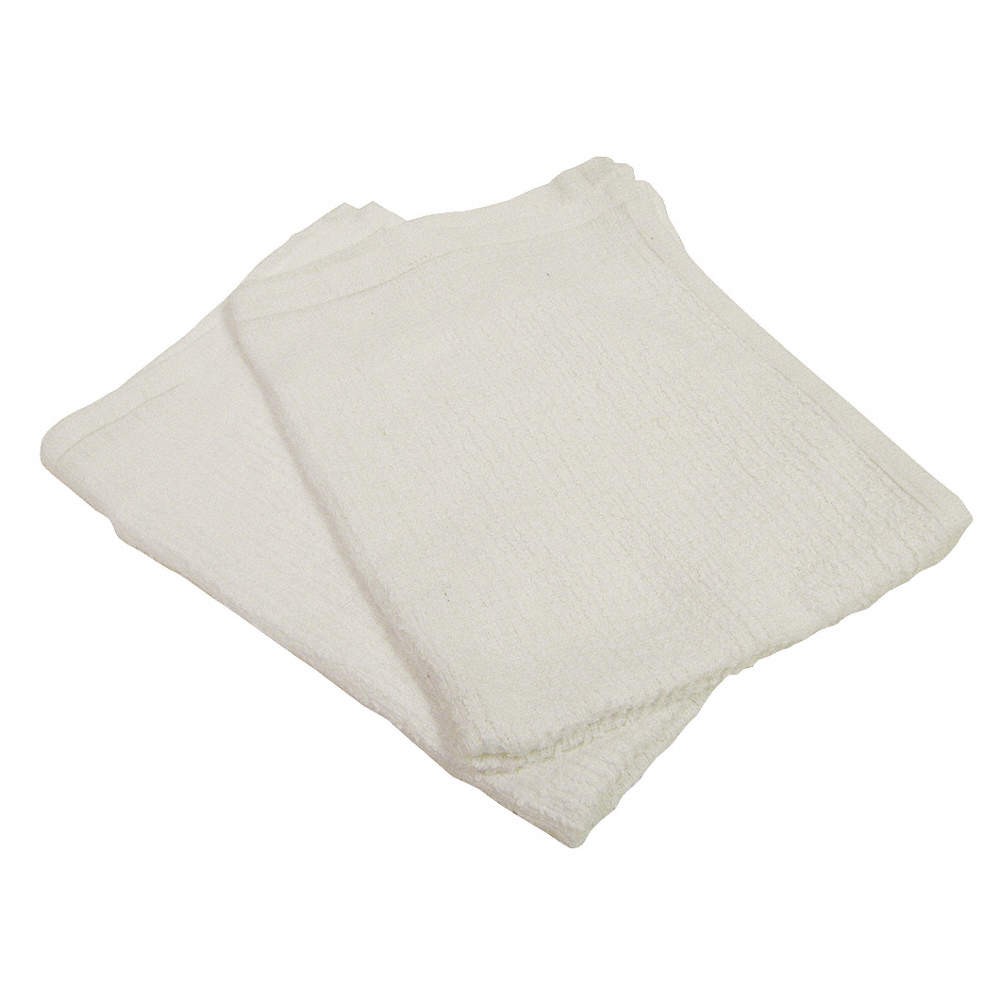 R & R TEXTILE 51720 Bar Towel,20" L,Cotton,White,PK12 38X637