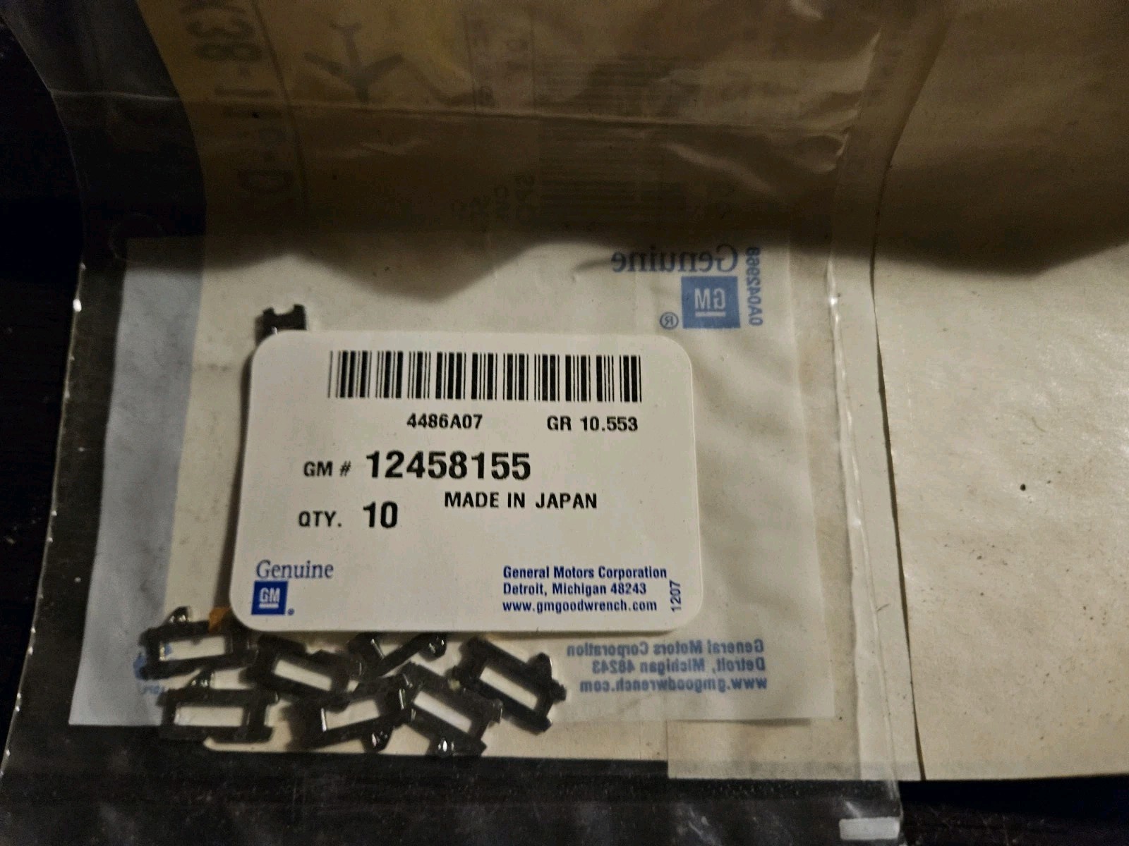 NOS GM 12458155 LOCK CYLINDER TUMBLER WAFER (10)