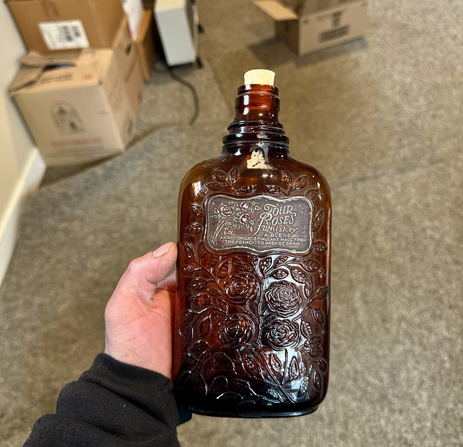 Four Roses Whiskey Blend Frankfort Distilleries Baltimore MD Labeled Bottle 1934