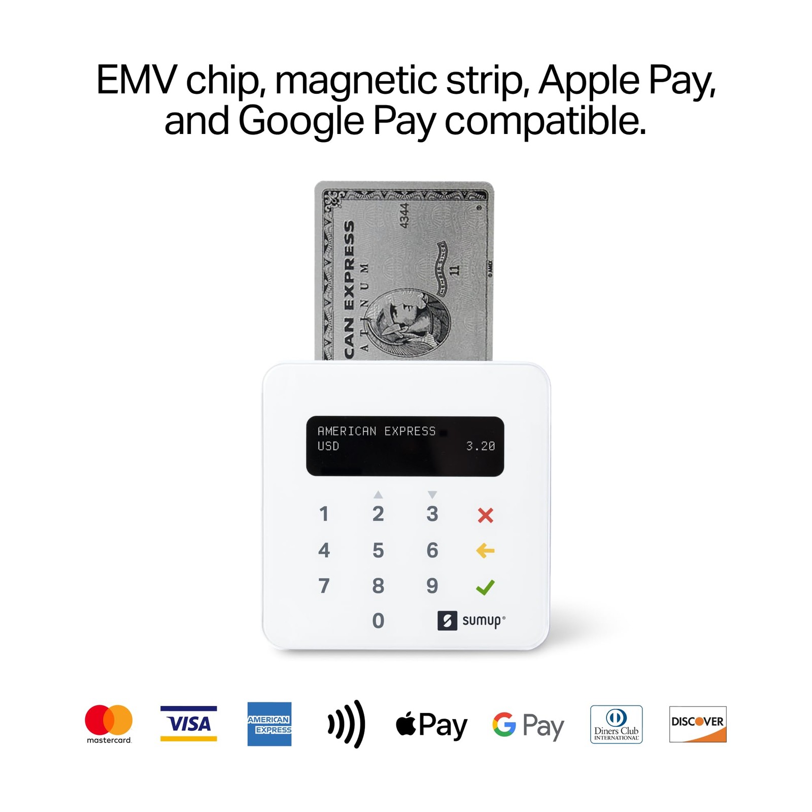 SumUp Plus Card Reader, Bluetooth - NFC RFID Credit Card Reader for Smartphone