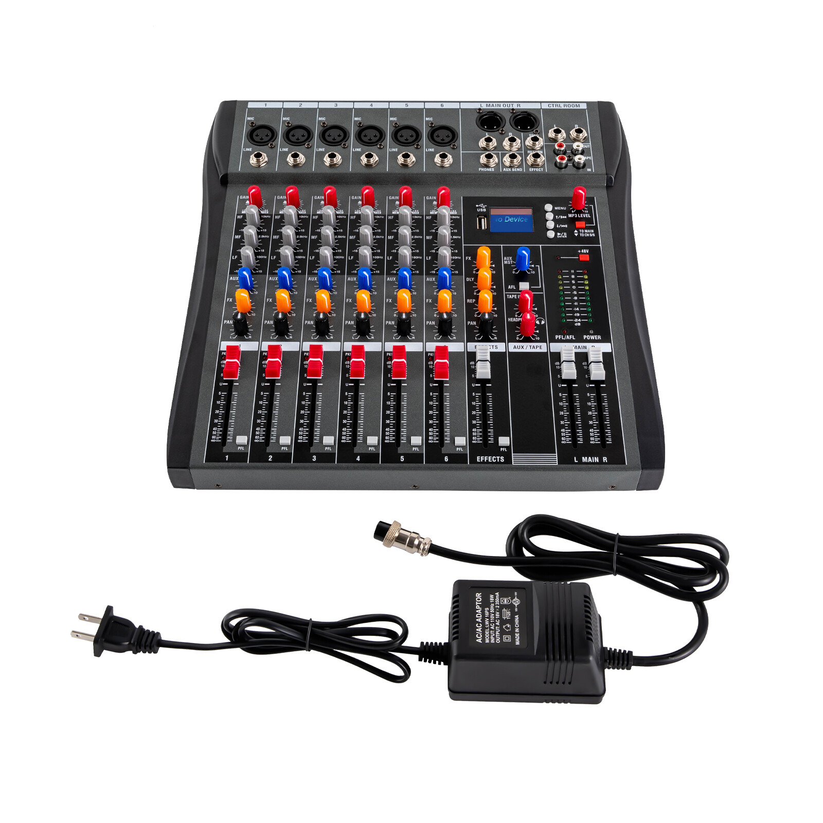 Professional Digital 6Channel Bluetooth Live Studio Audio Mixer Power Mixing USB