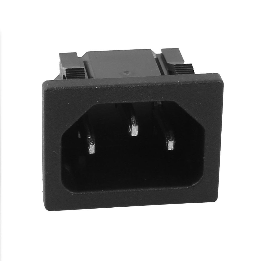 AC250V 10A SS-120 IEC AC Input Wiring Socket 3-Pin Copper Rhodium Power Black