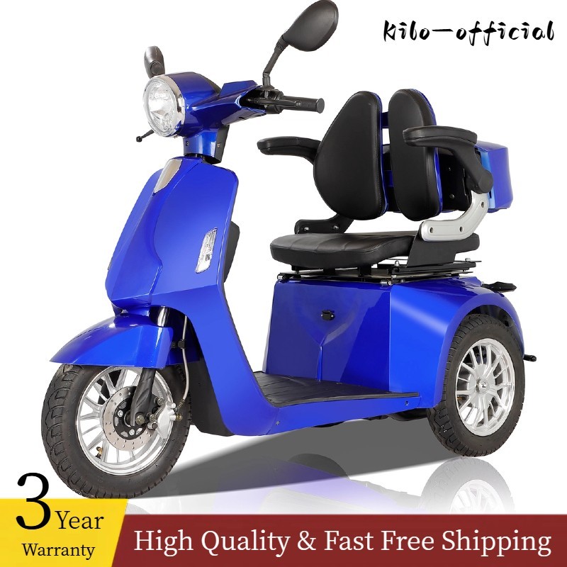 3-Wheel Travel Electric Mobility Scooter 800W 60V20Ah 3-Speed for Seniors 350LBS