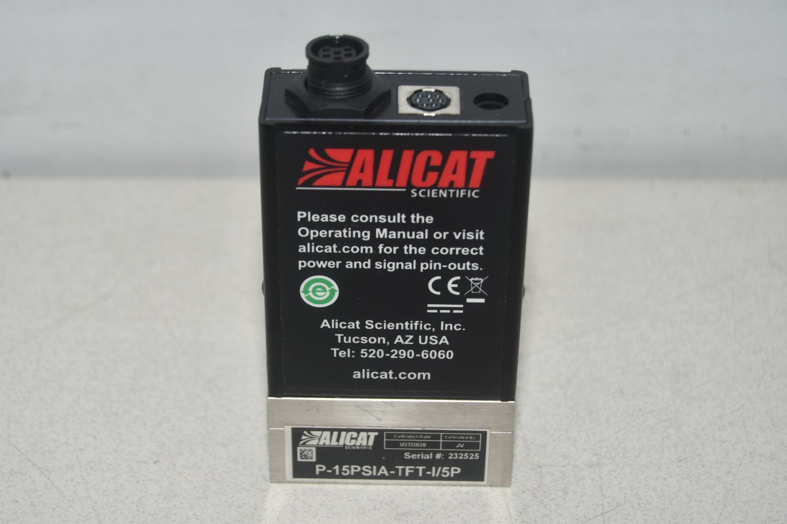 ^ Alicat P-15PSIA-TFT-I/5P Flow Controller #X8335