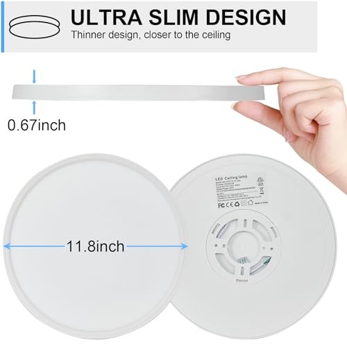 6Pack LED Flush Mount Ceiling Light: 12 inch Super Slim 12 Inch 6Pack-White