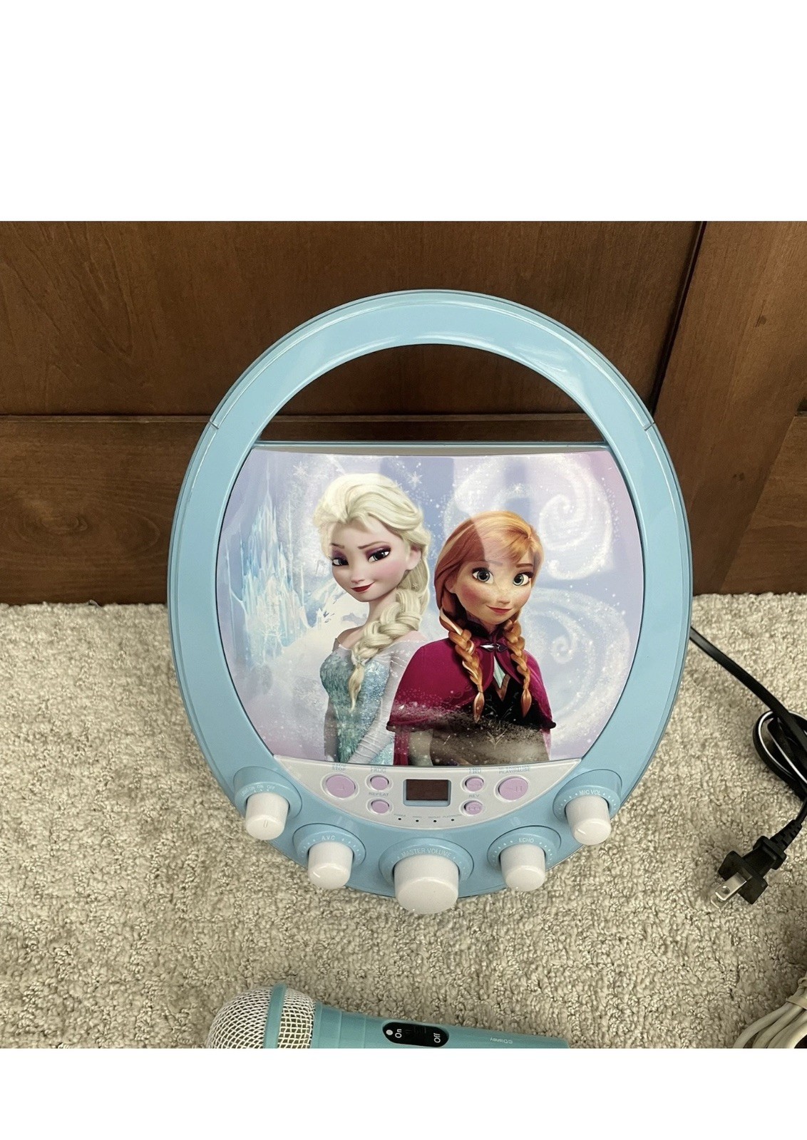 Disney Frozen Lighted Karaoke Machine Includes One Microphone Tested Works!