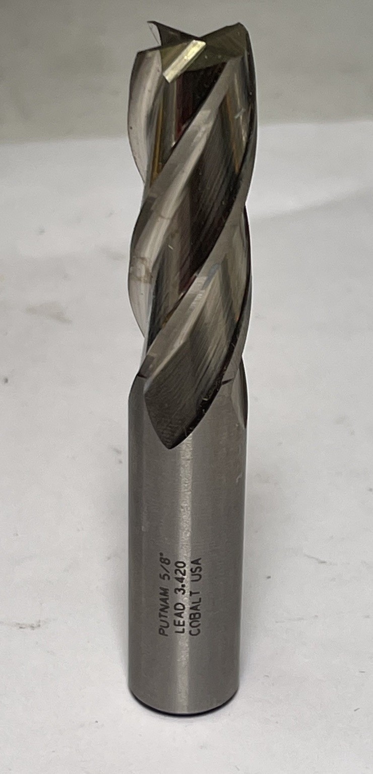 PUTMAN 5/8 Dia. 4-FLUTE HS COBALT END MILL 1-3/4”LOC,3.75”OAL Qty.1 New(26JN135)