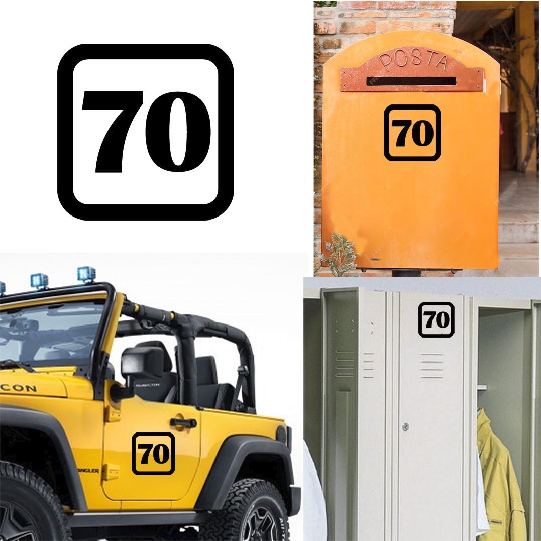 Sticker Vinyl Number 70 Version v1sq