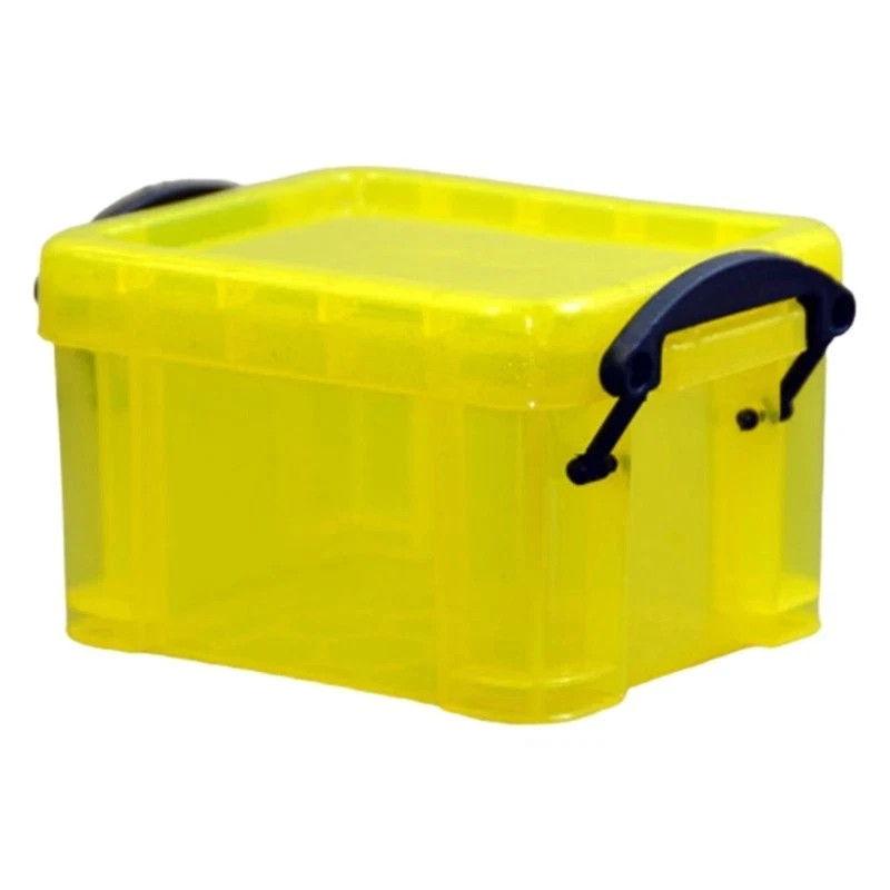 Mini Clear Plastic Storage Box with Locking Lid Portable Jewelry Container Case