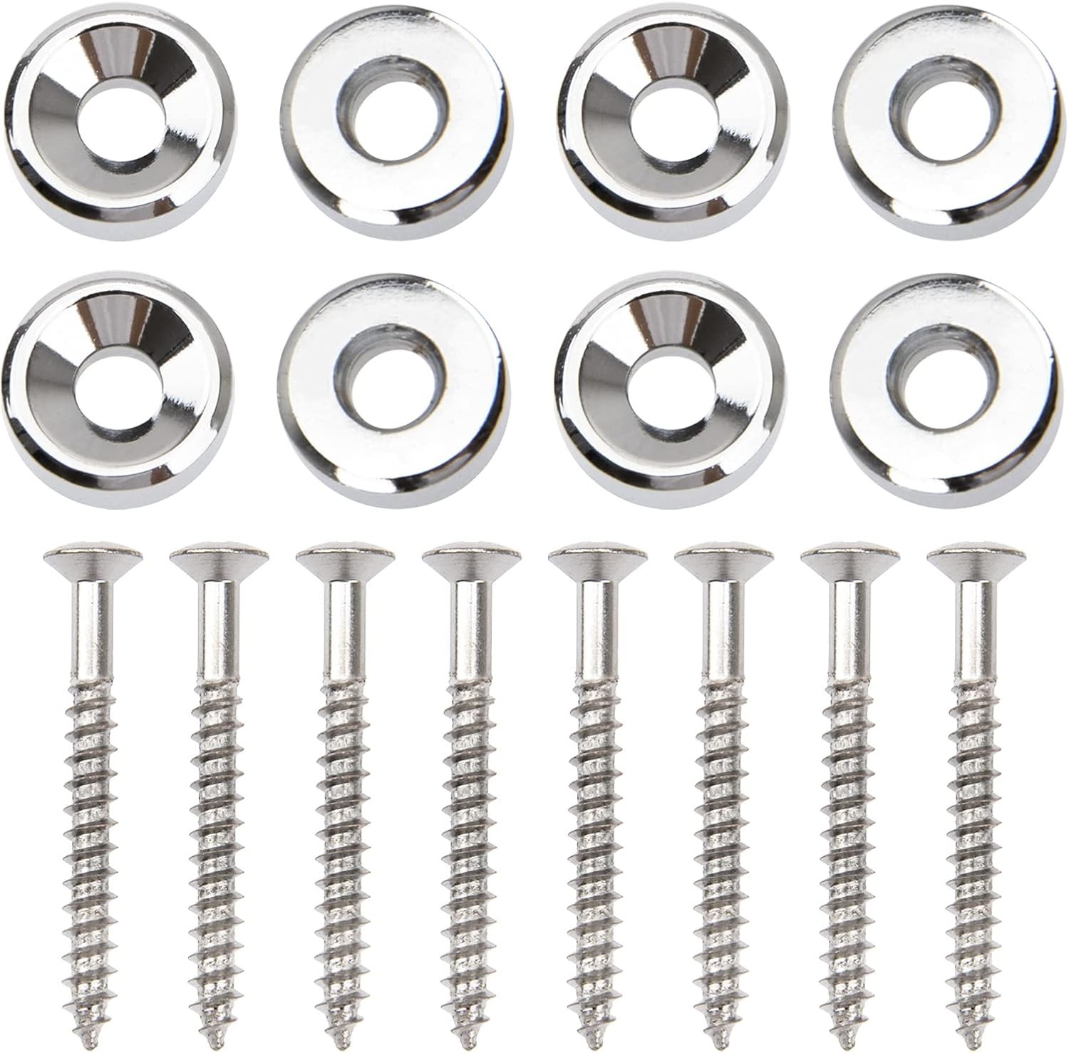8Pcs (Sliver) Yootones Guitar Neck Joint Bushings Ferrules & Bolts Compatible wi