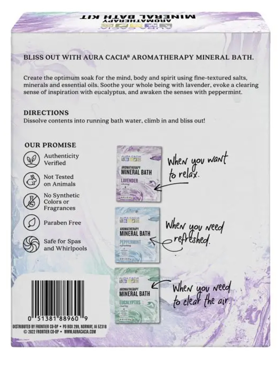 Aura Cacia Aromatherapy Mineral Bath Kit: Lavender, Peppermint, Eucalyptus