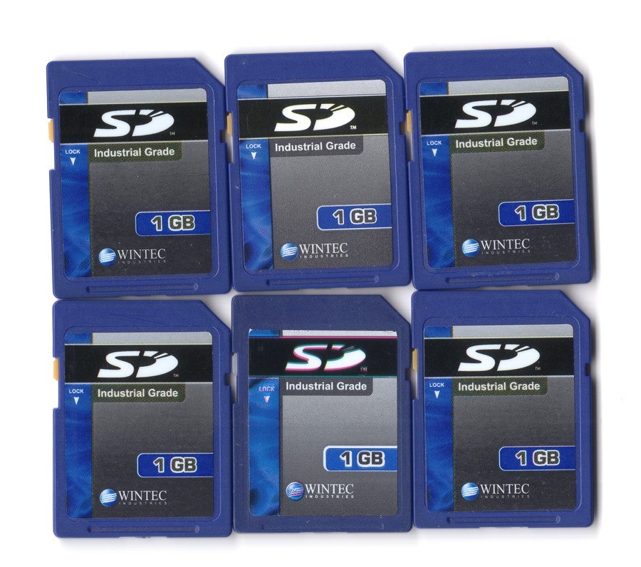 Lot Of 6x Wintec Industries Industrial Grade 1GB SD Camera Memory Cards