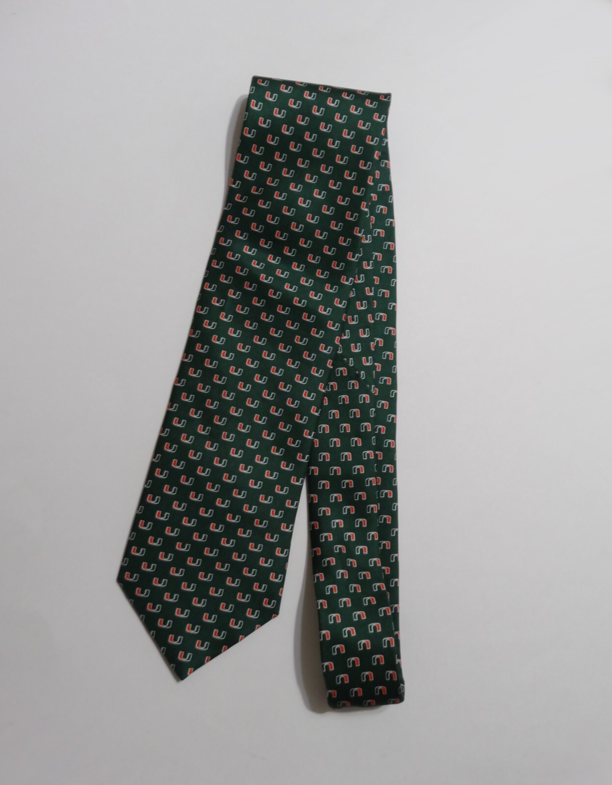 NEW University of Miami UM green tie - ICO brand