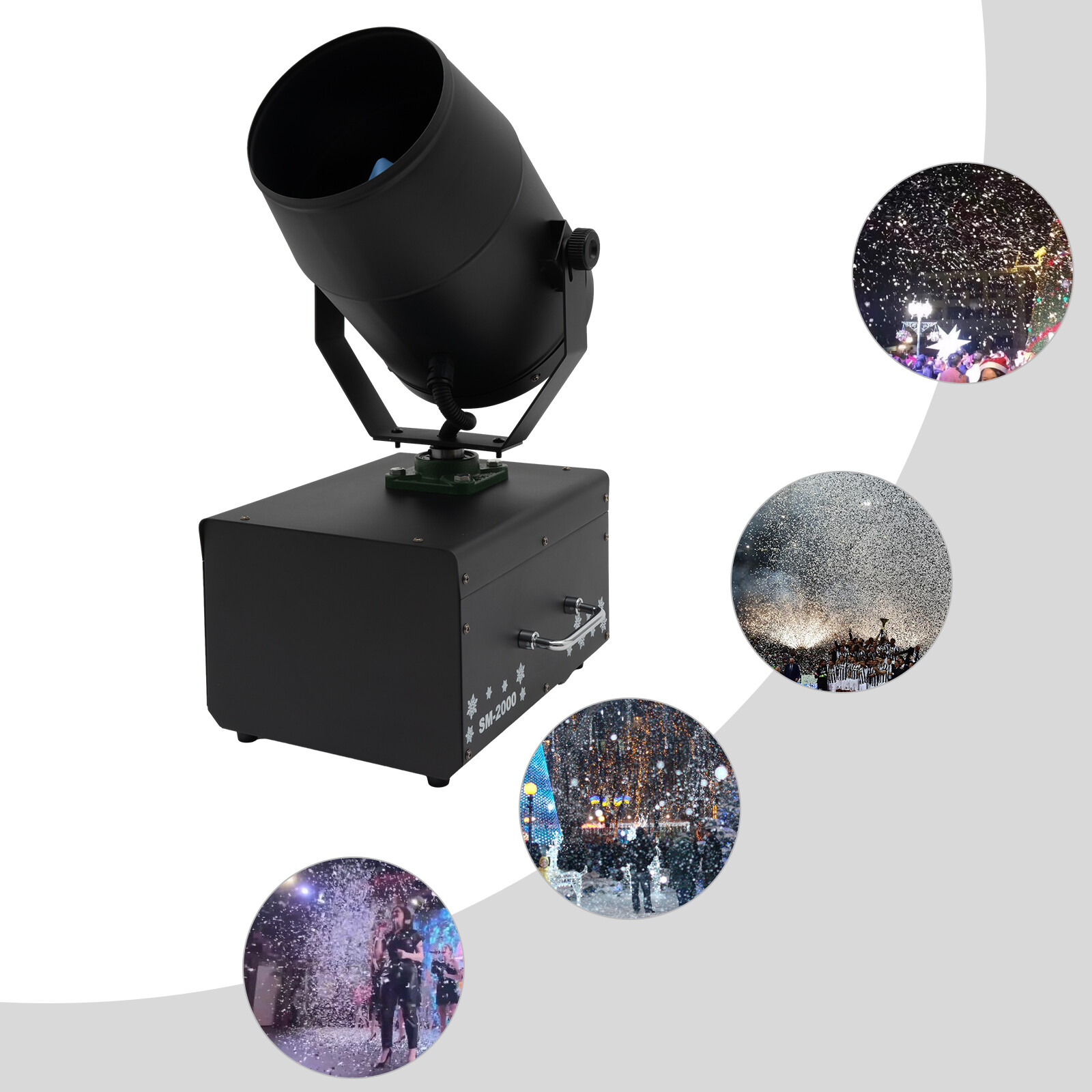 2000W Professional Snow Machine - Stage & Wedding Party Effect Shaking Head