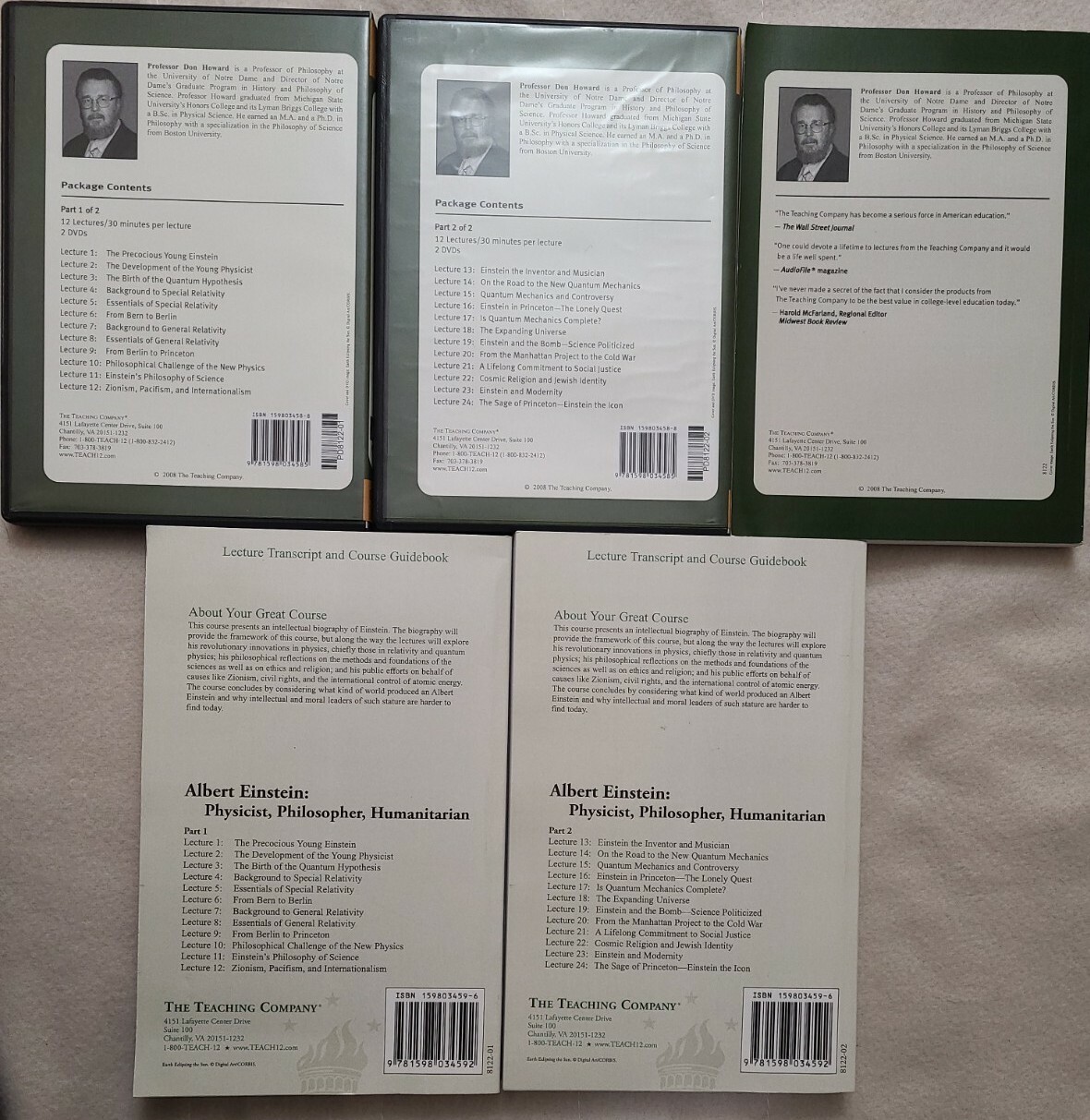 Albert Einstein Physicist Philosopher Great Courses 4 DVD Transcripts Guidebook