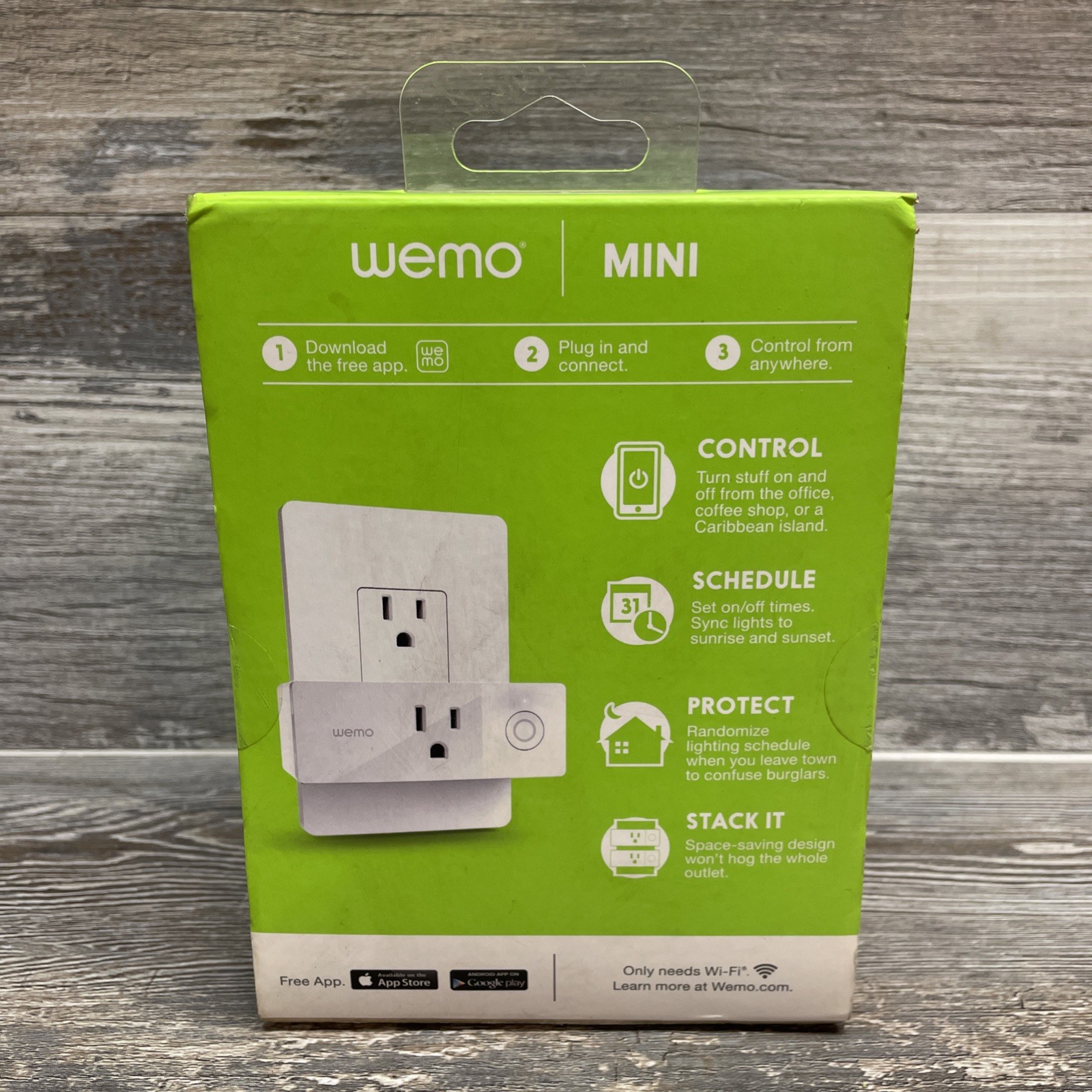 New Wemo Mini Smart Plug, Wi-Fi Enabled, Alexa & Google Assistant F7C063