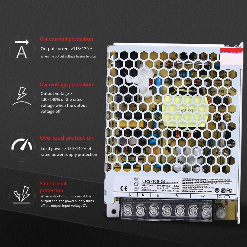 24V LRS10024 Switching Power Supply for Various Lighting and Security Systems