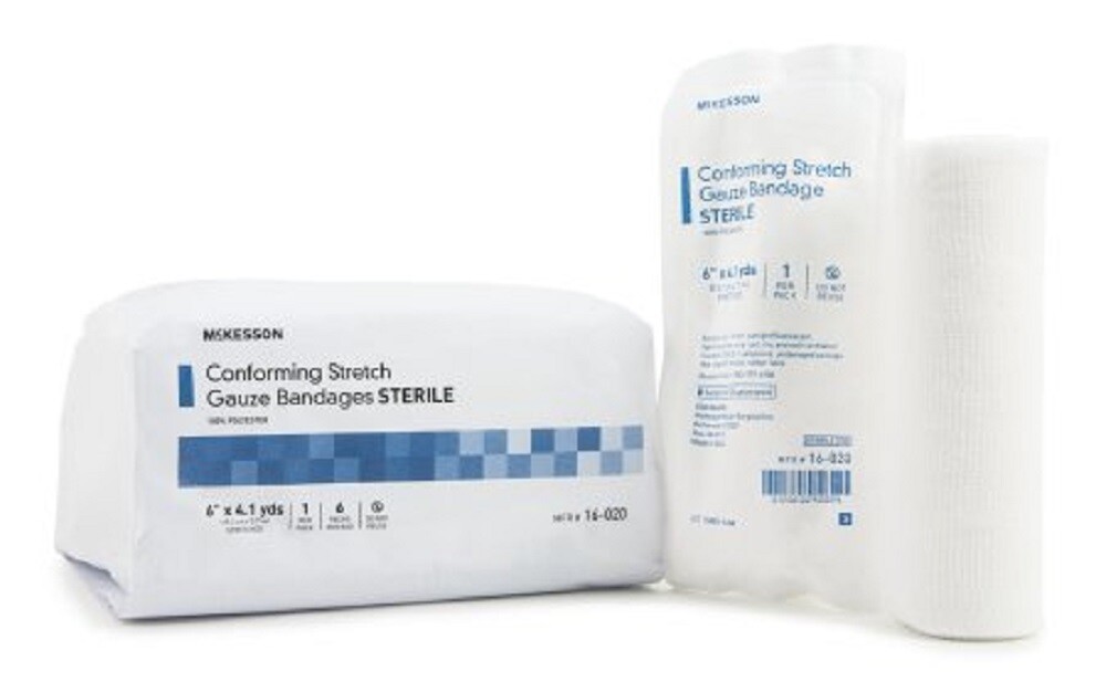 McKesson Conforming Bandage Poly Blend 6 Inch X 4-1/10 Yard Roll Sterile CS/48