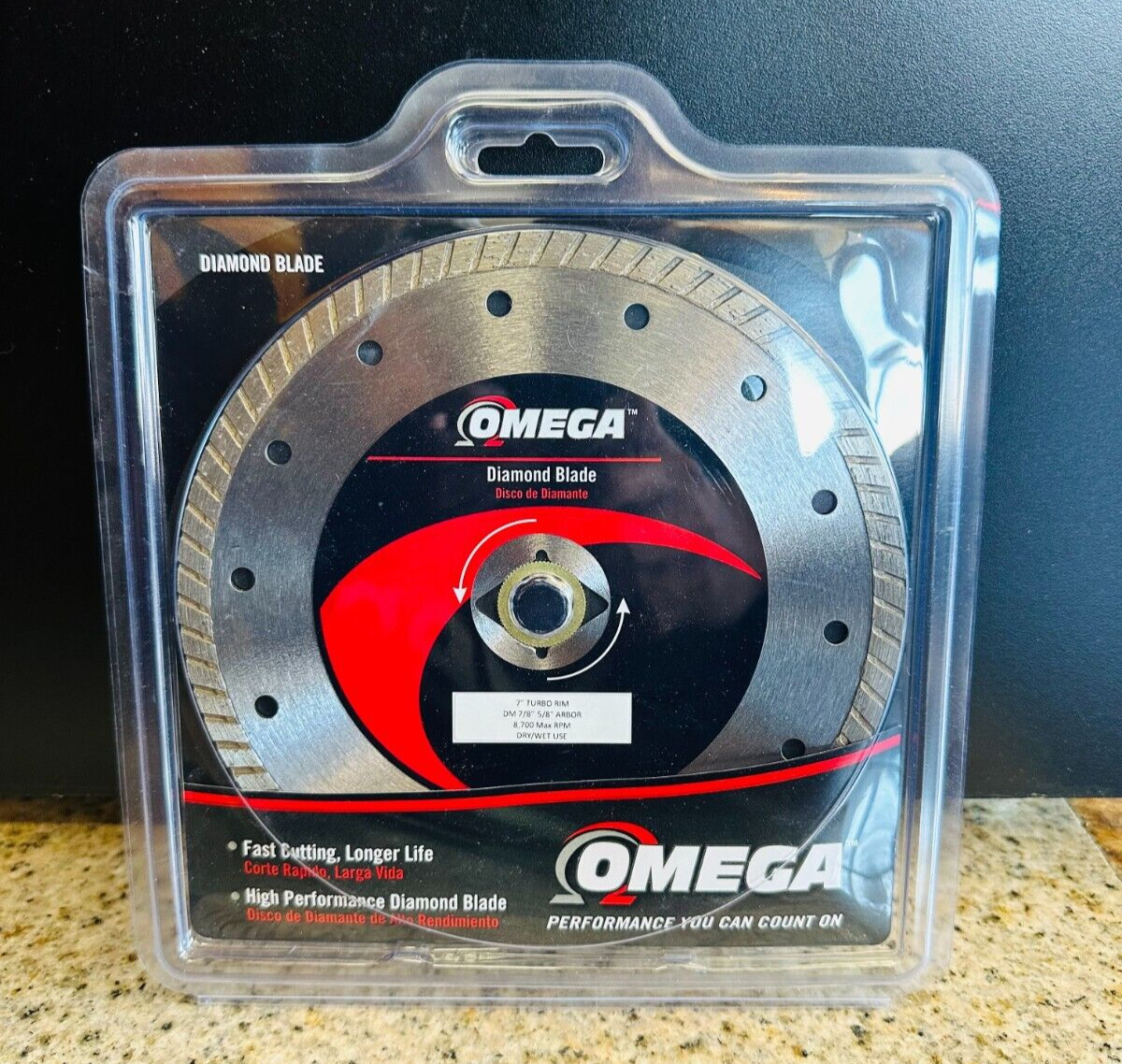 OMEGA 7-in Wet/Dry Turbo Rim Diamond Saw Blade UPC 858705007585