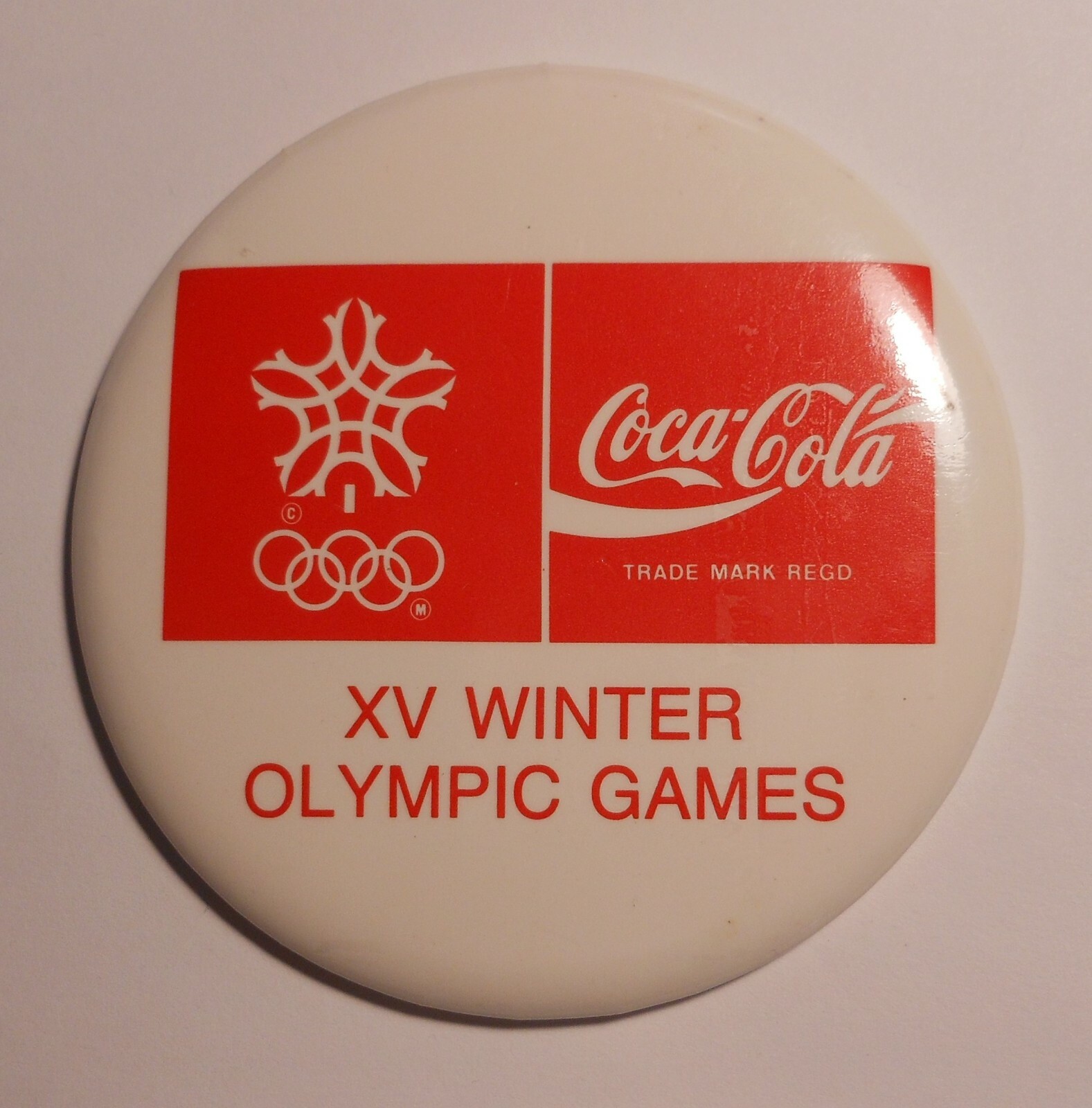 Vintage Coca Cola 3.5" Pin Back Button