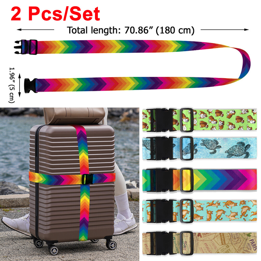 2-Pack Luggage Suitcase Straps Adjustable Travel Suitcase Baggage Packing Belts