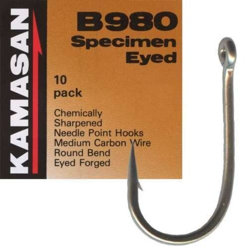 Kamasan B980 size 20 Eyed Barbed Coarse/LRF Hooks